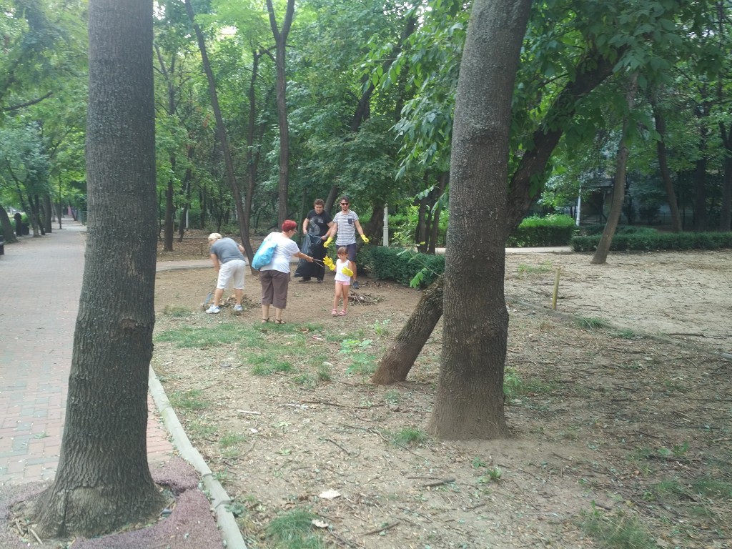 curățenie în Parcul Brâncuși